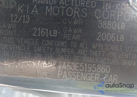 2014 Kia Forte Lx из США, поврежденный, VIN KNAFX4A63E5195860